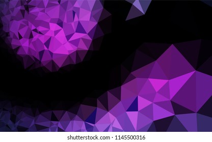 Dark Pink, Blue vector hexagon mosaic texture. Shining illustration, which consist of triangles. Triangular pattern for your business design.