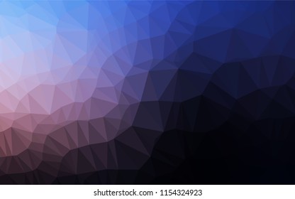 Dark Pink, Blue vector hexagon mosaic texture. Shining illustration, which consist of triangles. The best triangular design for your business.