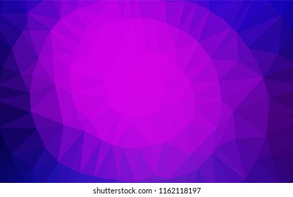 Dark Pink, Blue vector hexagon mosaic cover. Shining illustration, which consist of triangles. Brand new style for your business design.