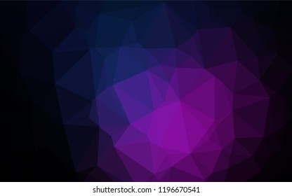 Dark Pink, Blue vector hexagon mosaic template. Creative geometric illustration in Origami style with gradient. A completely new design for your business.