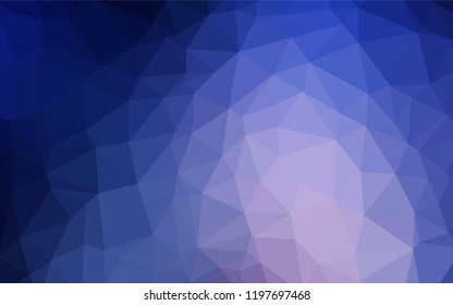 Dark Pink, Blue vector hexagon mosaic cover. Shining illustration, which consist of triangles. The textured pattern can be used for background.