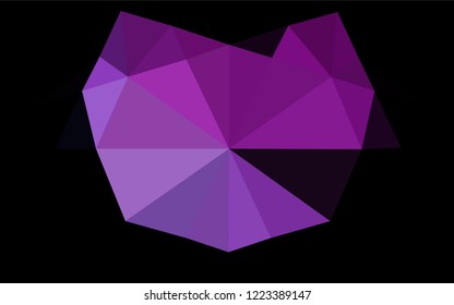 Dark Pink, Blue vector hexagon mosaic template. A completely new color illustration in a vague style. The completely new template can be used for your brand book.
