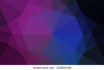 Dark Pink, Blue vector hexagon mosaic template. Colorful illustration in abstract style with gradient. Triangular pattern for your business design.