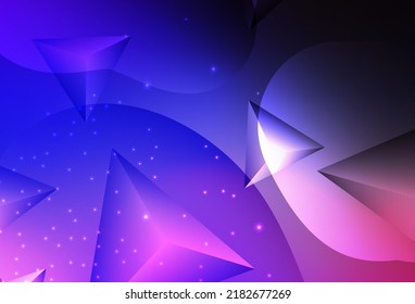 Dark Pink, Blue vector Illustration with set of colorful abstract circles and lines. Blurred decorative design in abstract style with bubbles. Smart design for business ads.