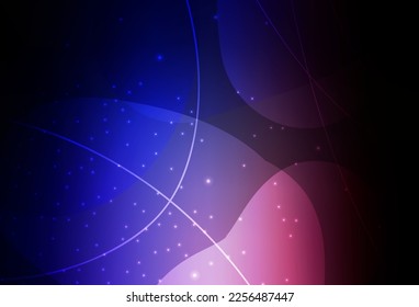 Dark Pink, Blue vector Illustration with colorful circles, lines in abstract style. Blurred decorative design in abstract style with bubbles. Elegant design for wallpapers.