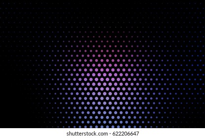 Dark Pink, Blue vector illustration which consist of circles. Dotted gradient design for your business. Creative geometric background in halftone style with colored spots.