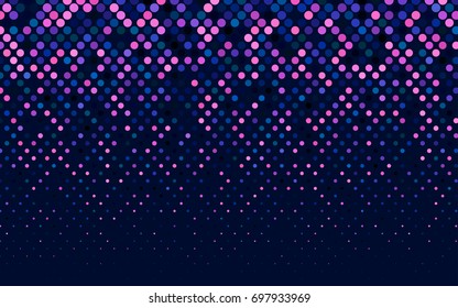 Dark Pink, Blue vector illustration which consist of circles. Dotted gradient design for your business. Creative geometric background in halftone style with colored spots.