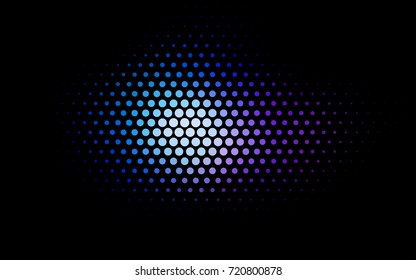 Dark Pink, Blue vector illustration which consist of circles. Dotted gradient design for your business. Creative geometric background in halftone style with colored spots.