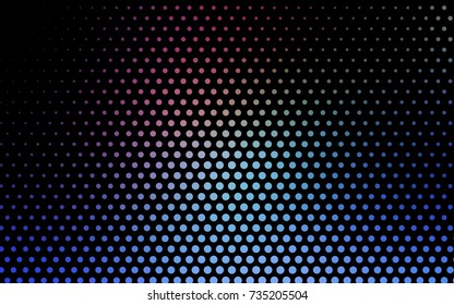 Dark Pink, Blue vector illustration which consist of circles. Dotted gradient design for your business. Creative geometric background in halftone style with colored spots.