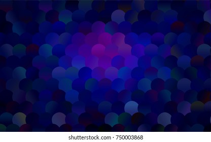 Dark Pink, Blue vector illustration which consist of circles. Dotted gradient design for your business. Creative geometric background in halftone style with colored spots.