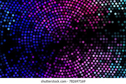 Dark Pink, Blue vector illustration which consist of circles. Dotted gradient design for your business. Creative geometric background in halftone style with colored spots.