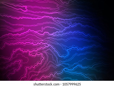 Dark Pink, Blue vector indian curved background. Blurred decorative design in Indian style with Zen tangles. A completely new template for your business design.