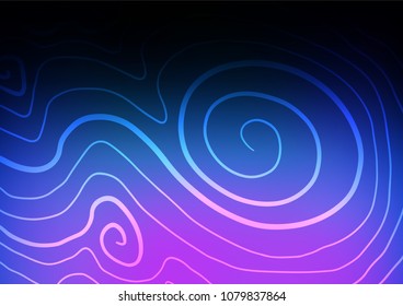 Dark Pink, Blue vector indian curved texture. Doodles on blurred abstract background with gradient. The textured pattern can be used for website.