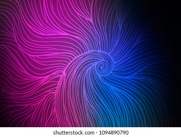 Dark Pink, Blue vector indian curved template. A vague abstract illustration with doodles in Indian style. The best blurred design for your business.