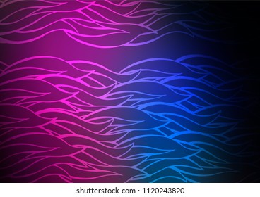Dark Pink, Blue vector indian curved template. Brand-new colored illustration in blurry style with doodles. The pattern can be used for wallpapers and coloring books.