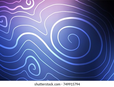 Dark Pink, Blue vector indian curved template. Colorful illustration in abstract style with doodles and Zen tangles. The template can be used as a background for cell phones.