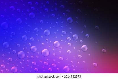 Dark Pink, Blue vector layout with circle shapes. Glitter abstract illustration with blurred drops of rain. The pattern can be used for ads, leaflets of liquid.