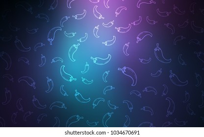 Dark Pink, Blue vector layout with peppers. Blurred decorative design of peppers in doodle style. Pattern for ad, booklets, leaflets of restaurants.
