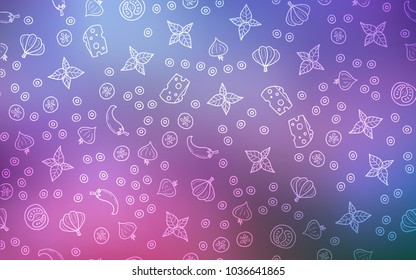 Dark Pink, Blue vector layout with restaurant food. Illustration with set of fresh food in doodle style. Design for ad, poster, banner of cafes or restaurants.