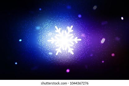 Dark Pink, Blue vector layout with bright snowflakes. Blurred decorative design in xmas style with snow. New year design for your business advert.