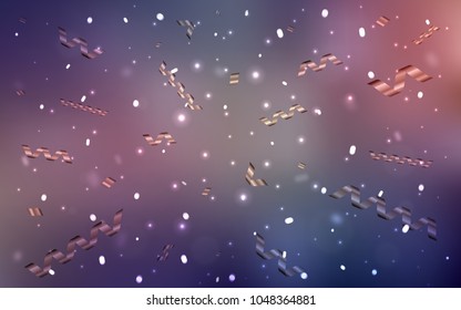Dark Pink, Blue vector layout with festival confetti. Glitter abstract illustration with colorful confetti, ribbons. New design for ad, poster, banner of your Party.