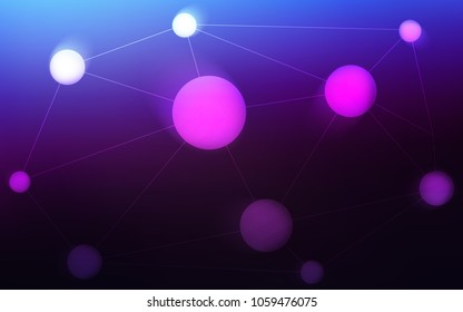 Dark Pink, Blue vector layout with circles, lines. Modern abstract colorful illustration with spheres and lines. Pattern can be used for ads, leaflets.