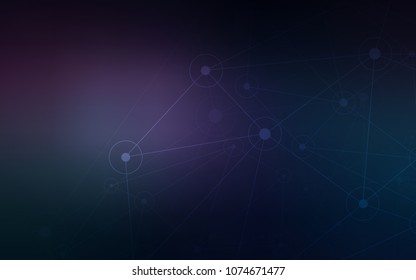 Dark Pink, Blue vector layout with circles, lines. Modern abstract colorful illustration with spheres and lines. Pattern can be used for beautiful websites.