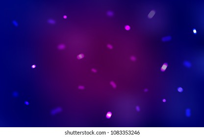 Dark Pink, Blue vector layout with bright snowflakes. Glitter abstract illustration with crystals of ice. The template can be used as a new year background.