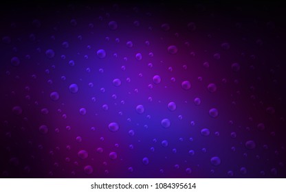 Dark Pink, Blue vector layout with circle shapes. Blurred bubbles on abstract background with colorful gradient. Pattern can be used as texture of water, rain drops.
