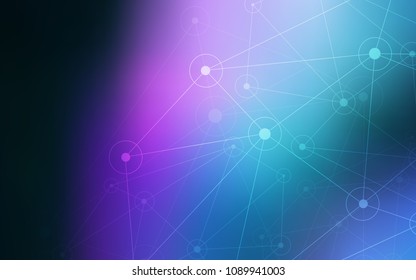 Dark Pink, Blue vector layout with circles, lines. Decorative design in abstract style with triangle structure. Pattern can be used for beautiful websites.
