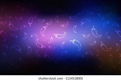 Dark Pink, Blue vector layout with peppers. Decorative shining illustration with peppers on abstract template. Doodle design for your business advert of cafes.