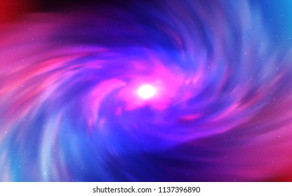 Dark Pink, Blue vector layout with cosmic stars. Blurred decorative design in simple style with galaxy stars. Pattern for futuristic ad, booklets.