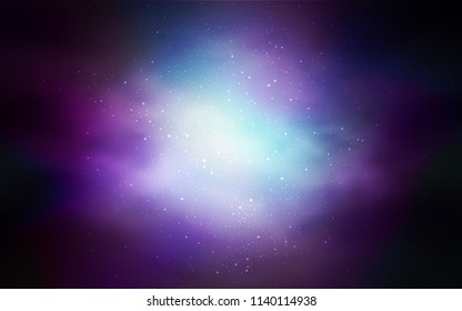 Dark Pink, Blue vector layout with cosmic stars. Space stars on blurred abstract background with gradient. Pattern for astronomy websites.