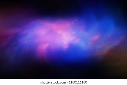 Dark Pink, Blue vector layout with cosmic stars. Glitter abstract illustration with colorful cosmic stars. Smart design for your business advert.