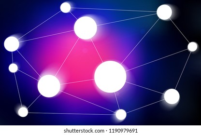 Dark Pink, Blue vector layout with circles, lines. Colorful illustration with circles and lines in futuristic style. Pattern can be used for ads, leaflets.