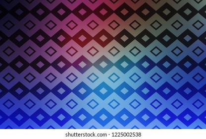 Dark Pink, Blue vector layout with lines, rectangles. Rectangles on abstract background with colorful gradient. Pattern for commercials.