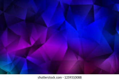 Dark Pink, Blue vector layout with lines, triangles. Glitter abstract illustration with triangular shapes. Modern template for your landing page.