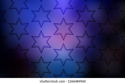Dark Pink, Blue vector layout with bright stars. Glitter abstract illustration with colored stars. Pattern for new year ad, booklets.