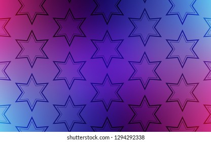 Dark Pink, Blue vector layout with bright stars. Decorative illustration with stars on abstract template. Pattern for websites, landing pages.