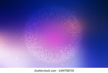 Dark Pink, Blue vector layout with cosmic stars. Space stars on blurred abstract background with gradient. Pattern for astrology websites.