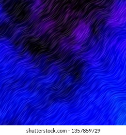 Dark Pink, Blue vector layout with curves. Colorful illustration, which consists of curves. Design for your business promotion.