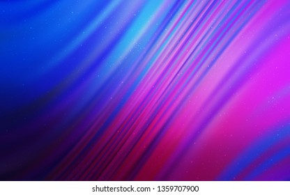 Dark Pink, Blue vector layout with cosmic stars. Glitter abstract illustration with colorful cosmic stars. Best design for your ad, poster, banner.