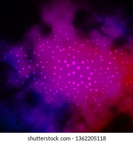 Dark Pink, Blue vector layout with bright stars. Modern geometric abstract illustration with stars. Pattern for new year ad, booklets.
