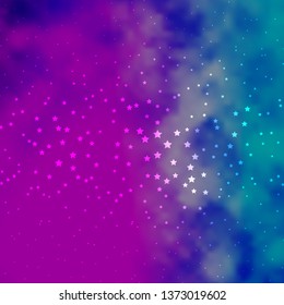 Dark Pink, Blue vector layout with bright stars. Modern geometric abstract illustration with stars. Theme for cell phones.