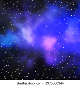 Dark Pink, Blue vector layout with bright stars. Modern geometric abstract illustration with stars. Theme for cell phones.