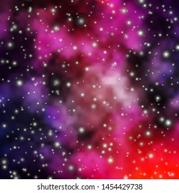 Dark Pink, Blue vector layout with bright stars. Shining colorful illustration with small and big stars. Pattern for websites, landing pages.