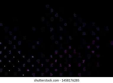 Dark Pink, Blue vector layout with latin alphabet. Shining colorful illustration with isolated letters. The pattern can be used for ad, booklets, leaflets of education.