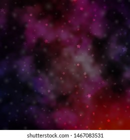 Dark Pink, Blue vector layout with bright stars. Decorative illustration with stars on abstract template. Best design for your ad, poster, banner.