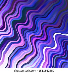 Dark Pink, Blue vector layout with curves. Abstract illustration with gradient bows. Best design for your posters, banners.