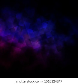 Dark Pink, Blue vector layout with rectangles, triangles. Illustration with set of colorful triangles, squares. Pattern for commercials.